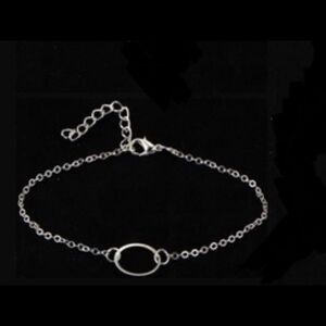 NEW - Silver, adjustable circle anklet, bracelet, minimalist jewelry
